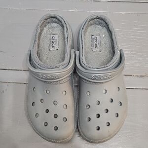 CROCS Kids Light Gray Slippers